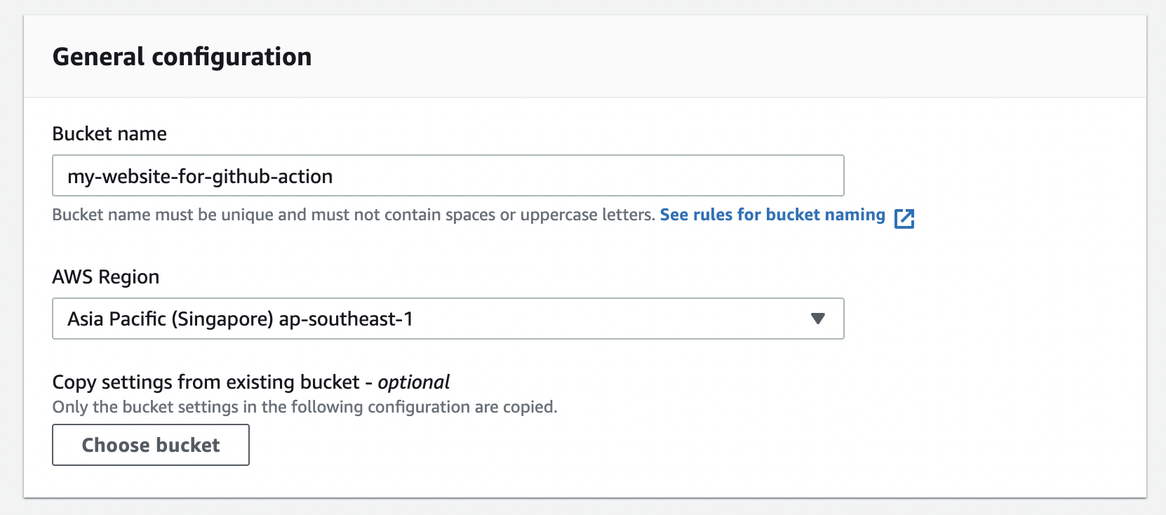 Create AWS S3 bucket